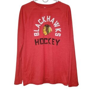 Men's Chicago Blackhawks Long Sleeve T-Shirt Sz Medium Red Fanatics